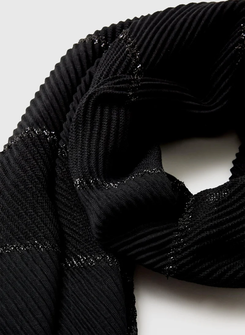 Matalan Black Crinkle Detail Scarf